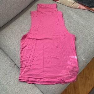 J. Crew sleeveless turtleneck barbie pink size M